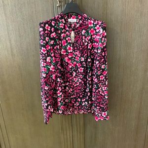 NWT Calvin Klein Medium Bright Pink Floral Print Top